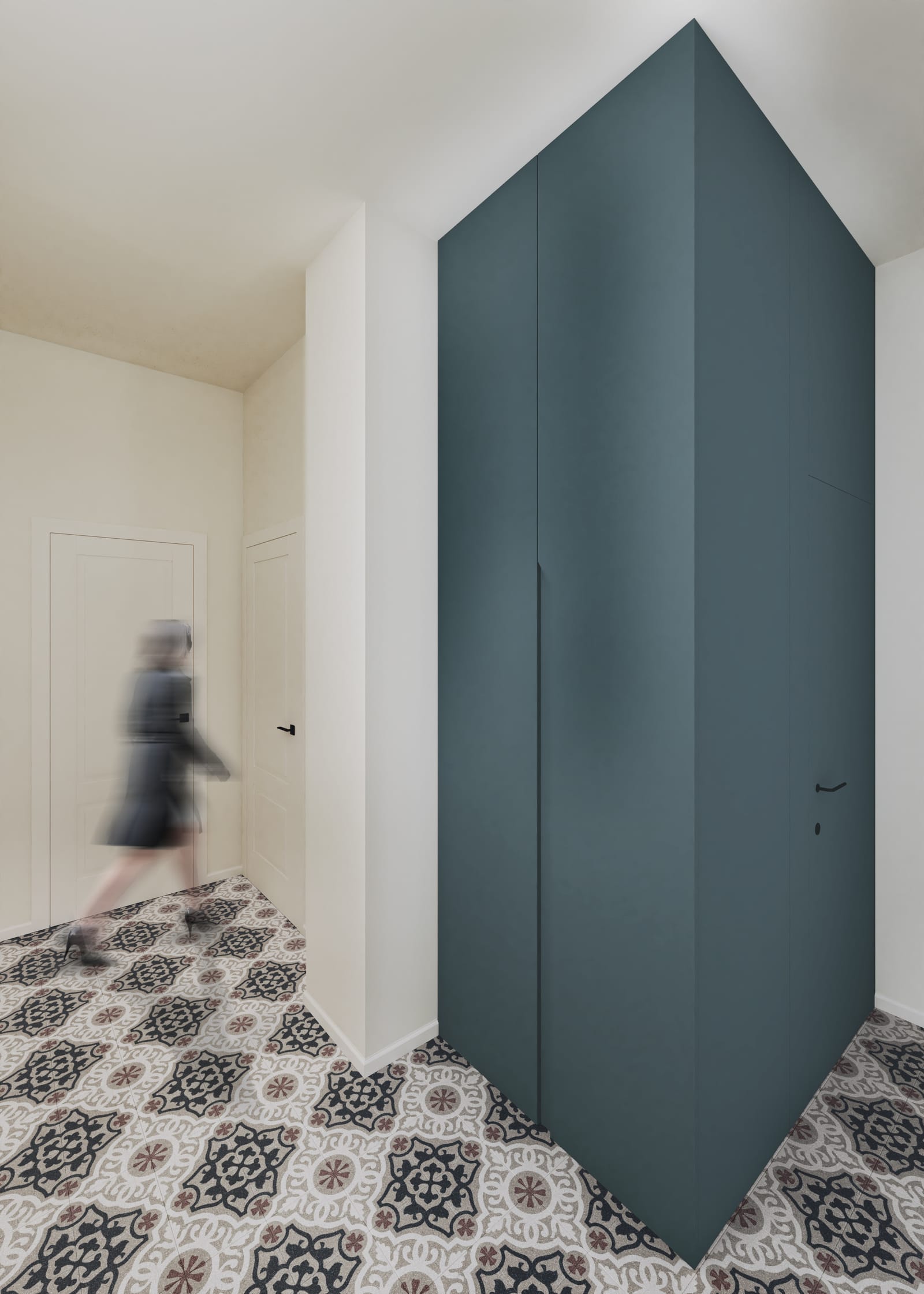 Render entrata e corridoio